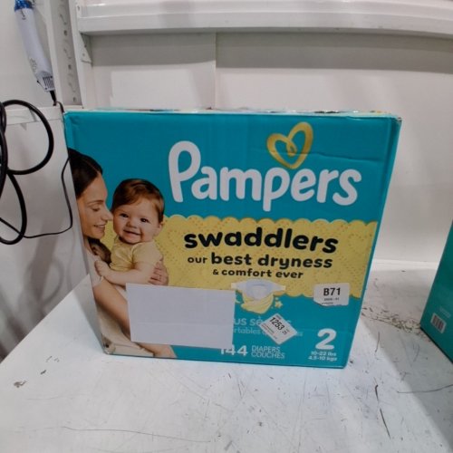 144PK PAMPERS SWADDLERS DISPOSABLE BABY DIAPERS - SIZE 2 (10-22LBS) image 2
