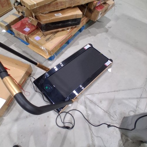 COSTWAY 2-IN-1 FOLDING TREADMILL WITH NO SIDE ARMS, APP, SPEAKER, REMOTE CONTROL - 265 LBS CAP - 2.25 H/P - YELLOW/GOLD (MODEL: SP37590SH-YE) image 3