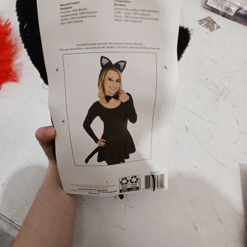 WAY TO CELEBRATE! CAT COSTUME KIT - OSFM - BLACK / SILVER image 2