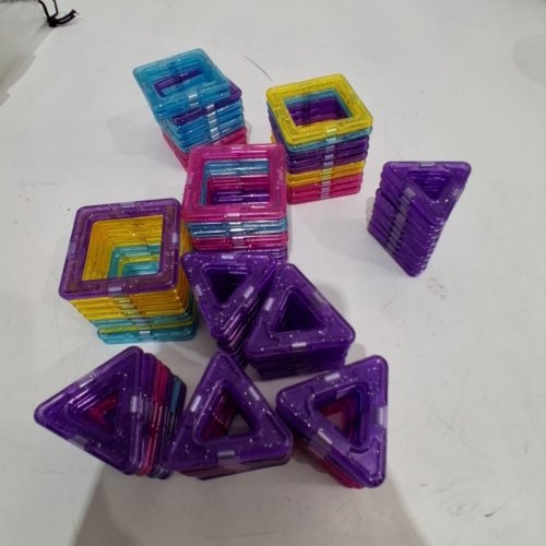 100PC MAGNETIC BUILDING TILES - MULTICOLOUR image 2