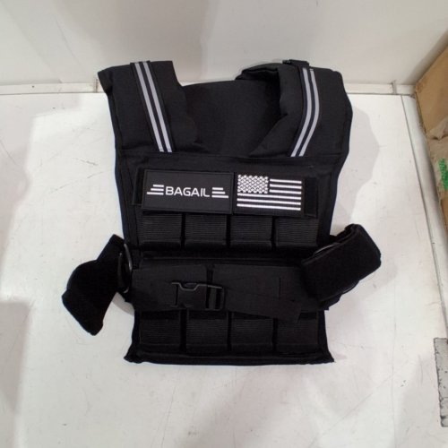BAGAIL ADJUSTABLE WEIGHTED VEST WITH 16 WEIGHT BLOCKS - OSFM - UP TO 40LBS - BLACK/WHITE image 2