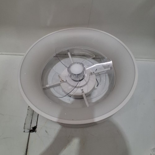 LED CAGED CEILING FAN WITH LIGHTS AND REMOTE - 19" - WHITE (MODEL: HF-001) image 2