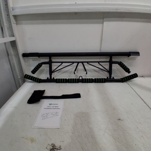 HAKENO DOORWAY FITNESS CHIN-UP PULL-UP BAR & PROFESSIONAL TRAINING STRAPS - 400LBS MAX - GREEN/BLACK image 2