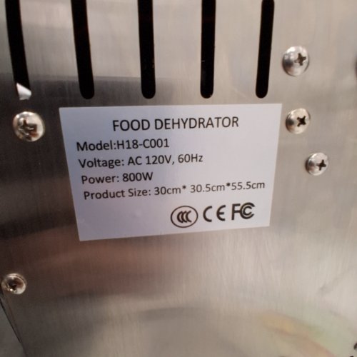 18 TRAYS FOOD DEHYDRATOR - 800W - STAINLESS STEEL (MODEL: H18-C001) image 6
