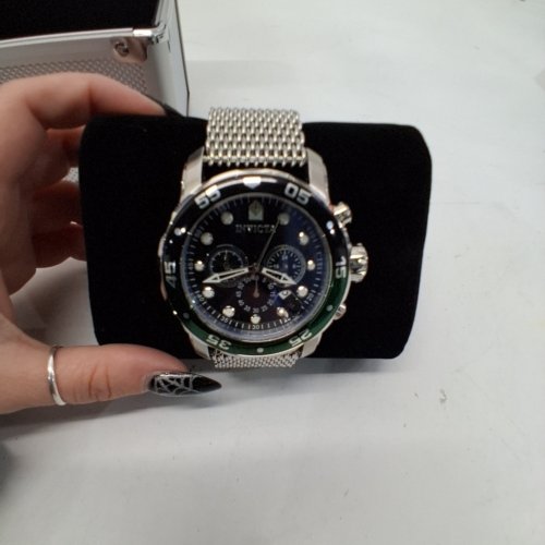 MENS INVICTA PRO DIVER STRATEX WATCH - 51 MM - BLUE DIAL, GREEN BEZEL, SILVER-TONE (MODEL: 47831) image 4