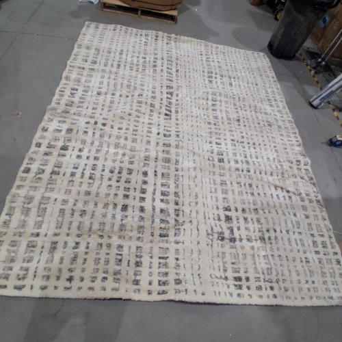 THRESHOLD HIGH LOW GRID AREA RUG - 7FT 9" X 9FT 9" - TAUPE/CREAM/GRAY image 3