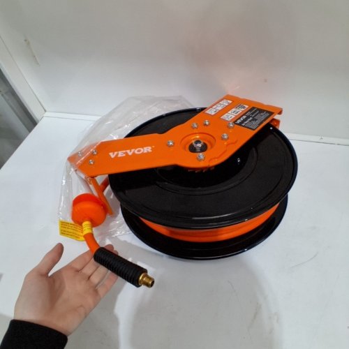 VEVOR HYBRID RETRACTABLE AIR HOSE REEL - 3/8" X 50 FT - 300 PSI MAX - BLACK/ORANGE (MODEL: NT-A15) image 2