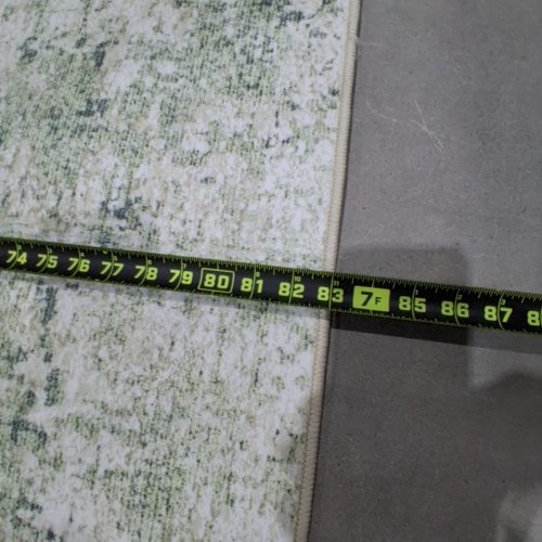 BERTHMEEER NON SLIP ABSTRACT POLYESTER AREA RUG - 5FT X 7FT - CREAM AND GREEN image 4
