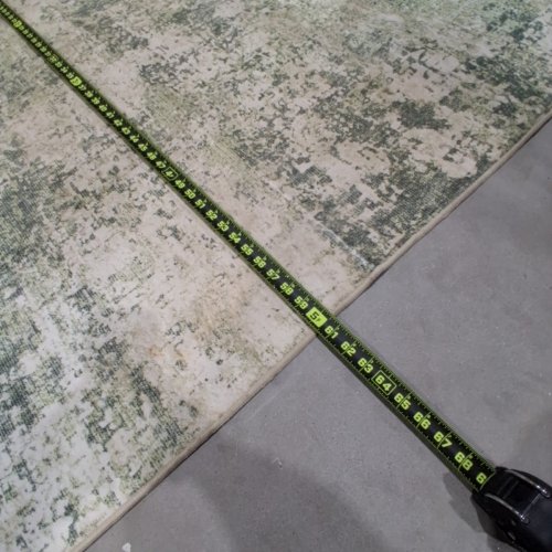 BERTHMEEER NON SLIP ABSTRACT POLYESTER AREA RUG - 5FT X 7FT - CREAM AND GREEN image 6