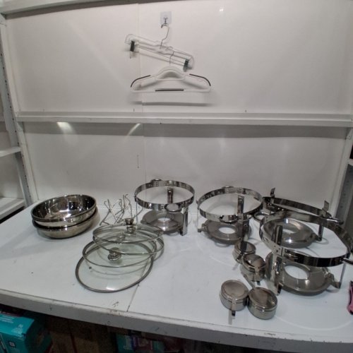 4PK STAINLESS STEEL CHAFING DISH BUFFET SET - 5QT EACH - SILVER (MODEL: JZYYXCL5LBL4) image 2