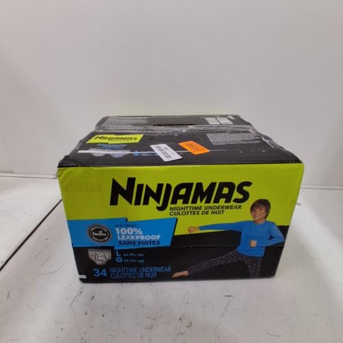 34PK NINJAMAS NIGHTTIME UNDERWEAR - LARGE/64-95LBS (MODEL: 0317799) image 3