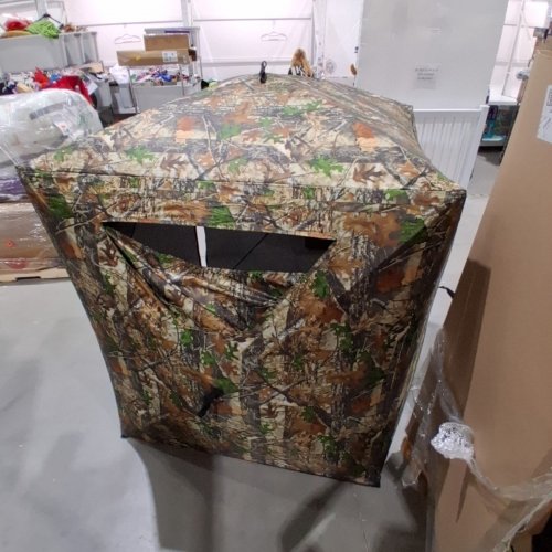 LENOTOS POP-UP 360 DEGREE SEE THROUGH HUNTING BLIND, 2-3 PERSON, PORTABLE, DURABLE, FOR DEER & TURKEY HUNTING - CAMO image 2