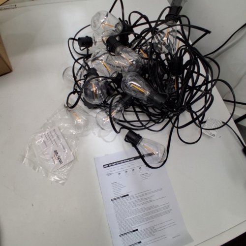 TORKASE OUTDOOR STRING LIGHTS WITH 32 SHATTERPROOF ST38 VINTAGE EDISON BULBS - 2200K WARM - 120FT - BLACK (MODEL: GLS-20J2P-E17-S14-30) image 2