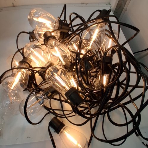 TORKASE OUTDOOR STRING LIGHTS WITH 32 SHATTERPROOF ST38 VINTAGE EDISON BULBS - 2200K WARM - 120FT - BLACK (MODEL: GLS-20J2P-E17-S14-30) image 3