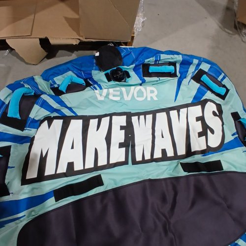 VEVOR MAKE WAVES TOWABLE TUBE FOR BOATING - 1 TO 3 RIDERS - 60" - BLUE / BLACK image 3