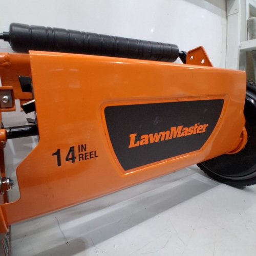 LANMASTER PUSH REEL LAWN MOWER - 14" - BLACK/ORANGE (MODEL: LMRM1401) image 4
