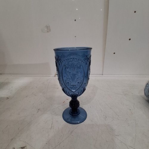 30PK DECORATIVE PLASTIC WINE CUPS - BLUE image 3