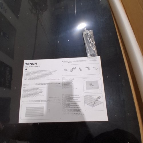 4PK TONOR WALL PANELS WITH SELF-ADHESIVE - 47" X 23.5" - BLACK (MODEL:25070.02BW.V1) image 3