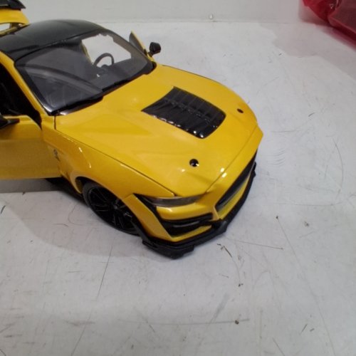 KIDS TOY 2020 FORD MUSTANG SHELBY - 10" -YELLOW WITH BLACK TOP image 2