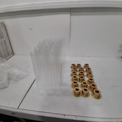 18PK NUPTIO HURRICANE GLASS TAPER CANDLE HOLDERS - 12" - CLEAR/GOLD image 3