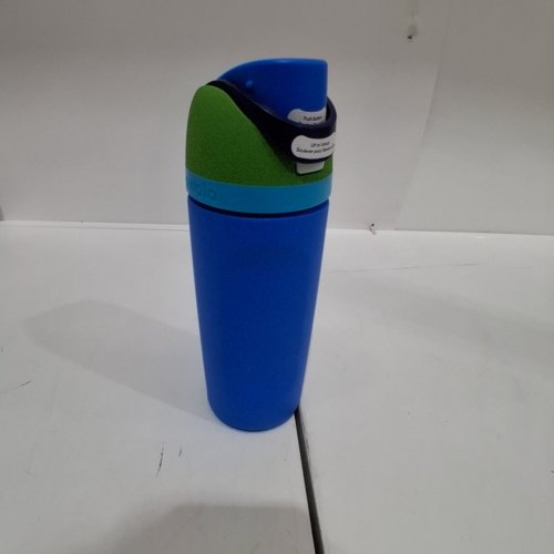OWALA FLIP STAINLESS STEEL WATER BOTTLE WITH STRAW - 16 OZ - BLUE / GREEN image 2