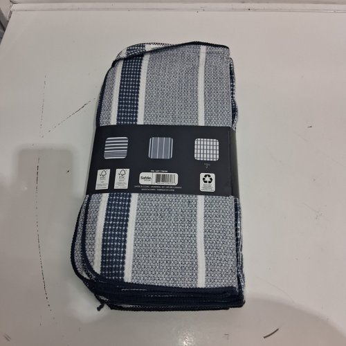 15PK KITCHEN WORKS DISHCLOTHS - 14" X 14" - BLUE/WHITE (MODEL: 7700100) image 3