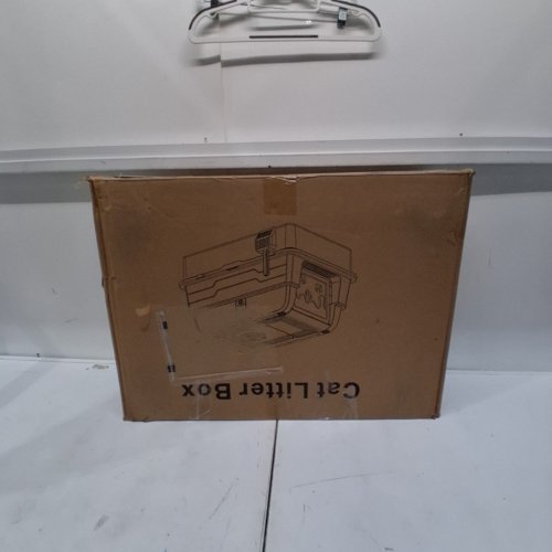 CAT LITTER BOX WITH LID AND LITTER SCOOP - STAINLESS STEEL/GREY image 4