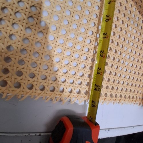 PLASTIC CANE RATTAN WEBBING SHEET - 2FT X 15FT - TAN/BEIGE image 2