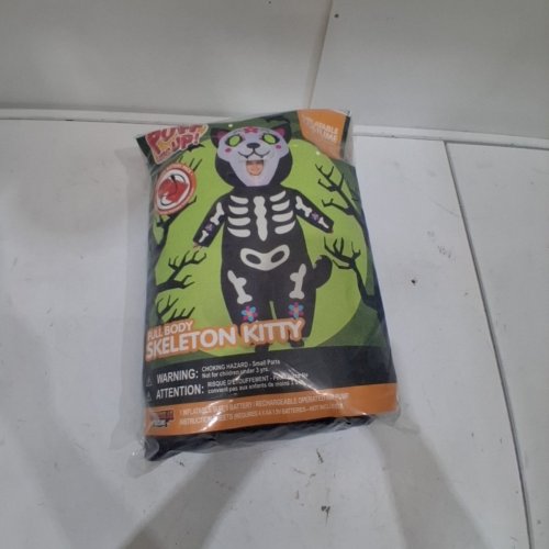 PUFF ME UP INFLATABLE FULL BODY SKELETON KITTY COSTUME - CHILD 7-10 YRS image 4