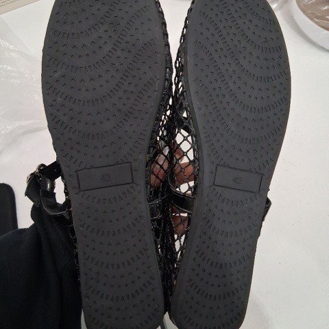 WOMEN'S MESH MARY JANE FLAT SHOES - SIZE 9 (42) - BLACK image 3