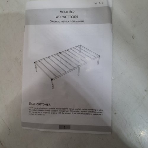 HEADBOARD SUPPORTED HEAVY-DUTY STEEL METAL PLATFORM BED FRAME - TWIN/TWIN-XL - WHITE (MODEL: WDLWCTTC001) image 6