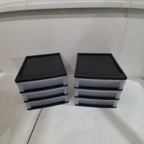 2PK IRIS USA 3-DRAWER STACKING DESKTOP ORGANIZER - BLACK/CLEAR (MODEL: CDD-X3) image 2