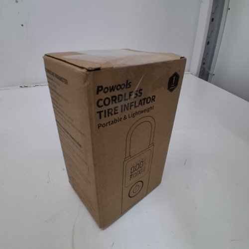 POWOOLS PORTABLE CORDLESS & LIGHTWRIGHT TIRE INFLATOR - 3-150 PSI - 8" HOSE - BLACK (MODEL: ATJ-006) image 4