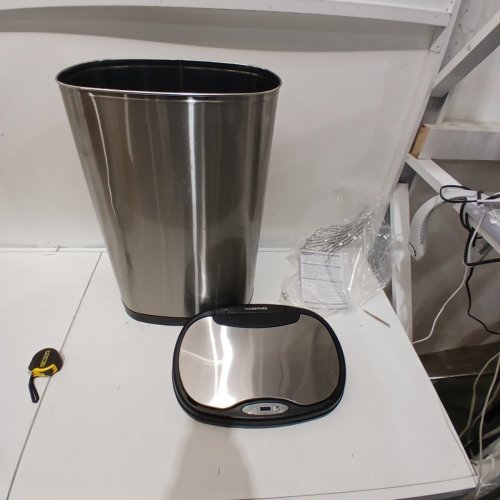 NINESTARS 50L MOTION SENSOR TRASH CAN - LARGE/50L - SILVER/BLACK (MODEL: CB-DZT-50-13/12-13) image 2