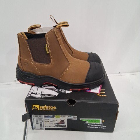 MEN'S SAFETOE SAFETY BOOTS - SIZE 9 - BROWN/BLACK (MODEL: M-8025NB) image 2