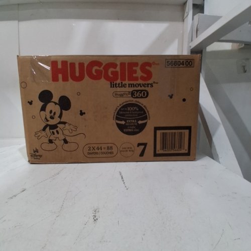 88PK HUGGIES LITTLE MOVERS BABY DIAPERS - SIZE 7 image 3