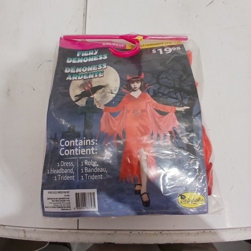 3PC GIRLS PARTYHOLIC FIERY DEMONESS COSTUME - LARGE (10-12) - RED (STYLE: 70196) image 2