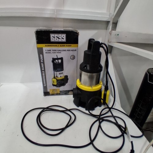 6699 SUMP PUMP SUBMERSIBLE WITH FLOAT SWITCH AND 16FT POWER CORD - 7000GPH - (MODEL: SUB 7000S) image 2