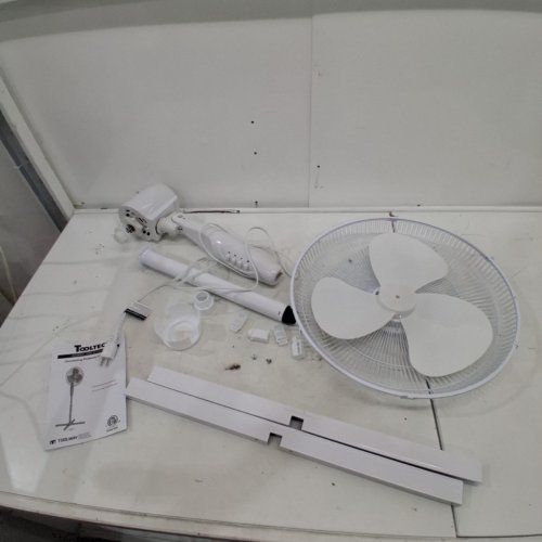 TOOLTECH 3-SPEED OSCILLATING PEDESTAL FAN - 16" - WHITE (MODEL: 100077) image 3