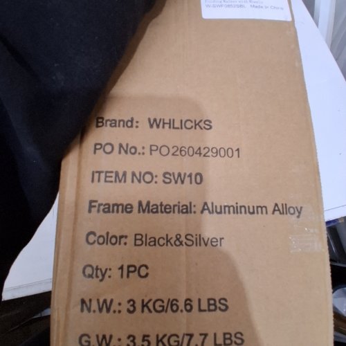 WHLICKS ADJUSTABLE FOLDING NARROW WALKER WITH WHEELS - SILVER /BLACK (MODEL: SW10) image 2