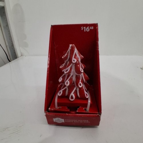 HOLIDAY TIME CHRISTMAS STOCKING HOLDER - RED /WHITE (ITEM: X91163W1) image 3