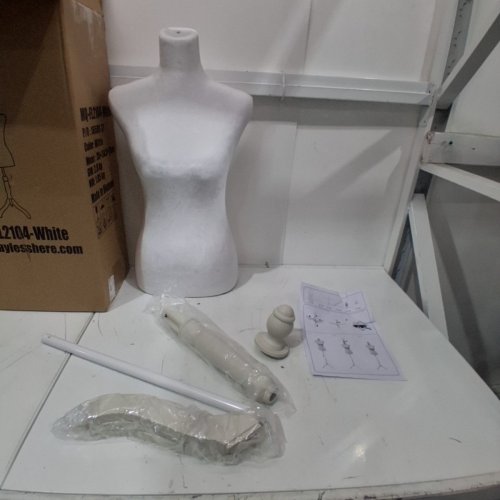 MEETINGHOME DRESS FORM MANNEQUIN - 58" - 67" - WHITE/BEIGE - (MODEL: MQ-FL2104-WHITE) image 2