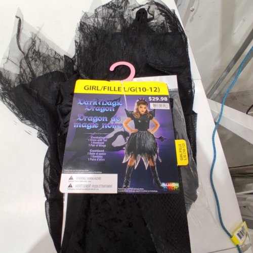 3PC DARK MAGIC DRAGON COSTUME SET - LARGE 10-12 - BLACK (STYLE: 40943BK(S)) image 2