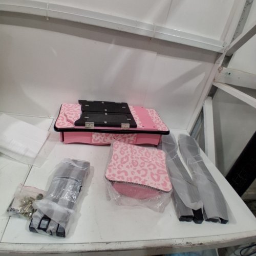 KTAXON MAKEUP VANITY TABLE WITH MIRROR AND STOOL - PINK / WHITE - (MODEL: G666-G13003354) image 3