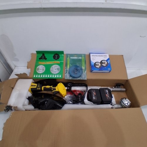 PZXOZD 4-IN-1 CORDLESS ELECTRIC WEED WACKER WITH ACCESSORIES AND TWO 4.0 AH BATTERIES -9" - 18 V-850W-18800 RPM-YELLOW /BLACK (MODEL: YN-107) image 2