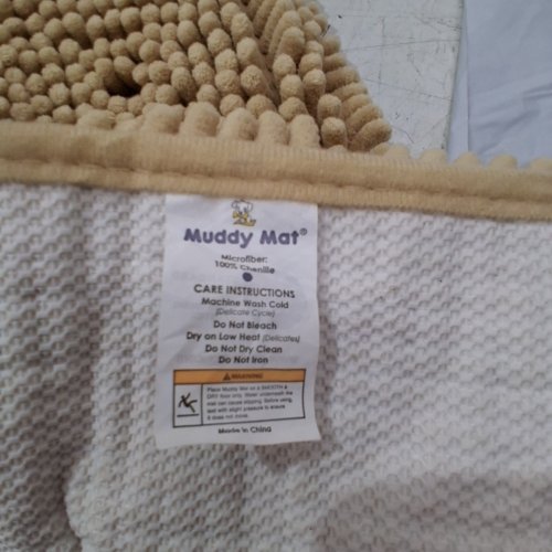 MUDDY MAT - NON-SLIP THICK WASHABLE HIGHLY ABSORBENT MICROFIBER PET RUG - 3FT X 8FT - BEIGE image 5