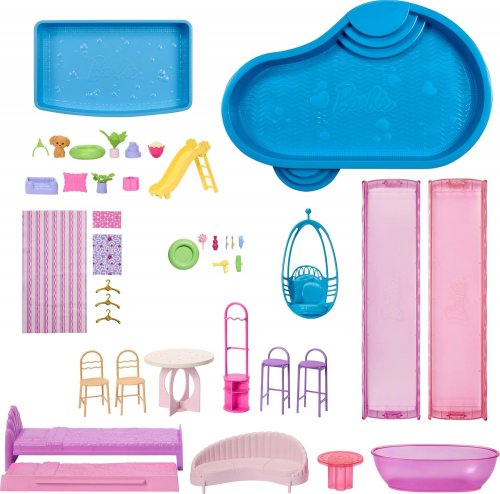 65PC+ BARBIE DREAMHOUSE DOLLHOUSE 2026 PLAYSET INCLUDING FURNITURE & ACCESSORIES - PINK image 2