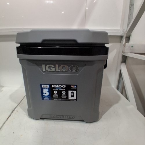 IGLOO MAXCOLD LATITUDE ROLLER COOLER - 62 QT - GREY/BLACK - (MODEL: 1872193) image 2