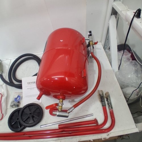 VEVOR ABRASIVE SAND BLASTER EQUIPPED WITH NOZZLE SHUT OFF VALVE, PRESSURE GAUGE CERMAIC NOZZLE, 10 GAL/40L, RED (MODEL: FF-Q902) image 3