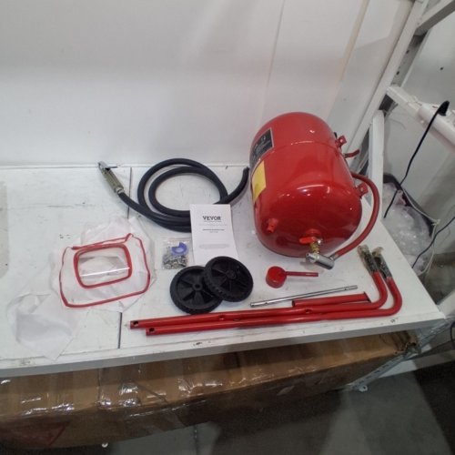 VEVOR ABRASIVE SAND BLASTER EQUIPPED WITH NOZZLE SHUT OFF VALVE, PRESSURE GAUGE CERMAIC NOZZLE, 10 GAL/40L, RED (MODEL: FF-Q902) image 4